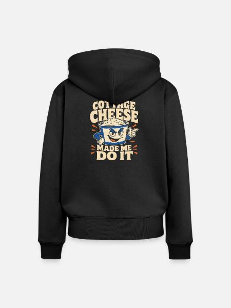 Proteinreiches Snack-geschenk Für Feinschmecker - Frauen Premium Bio Zip Hoodie - Schwarz