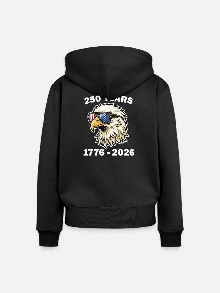 USA 250th Eagle Design - Frauen Premium Bio Zip Hoodie - Schwarz