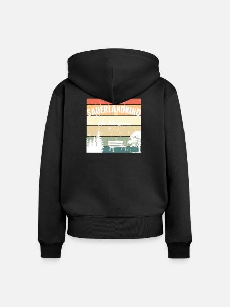 Sauerlandkind im Herzen – Mein Zuhause - Frauen Premium Bio Zip Hoodie - Schwarz