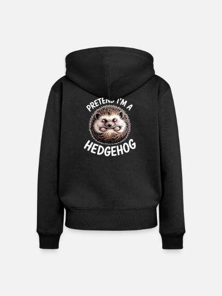 Igel Sprüche Igel Lustiges Igel Geschenk - Frauen Premium Bio Zip Hoodie - Schwarz