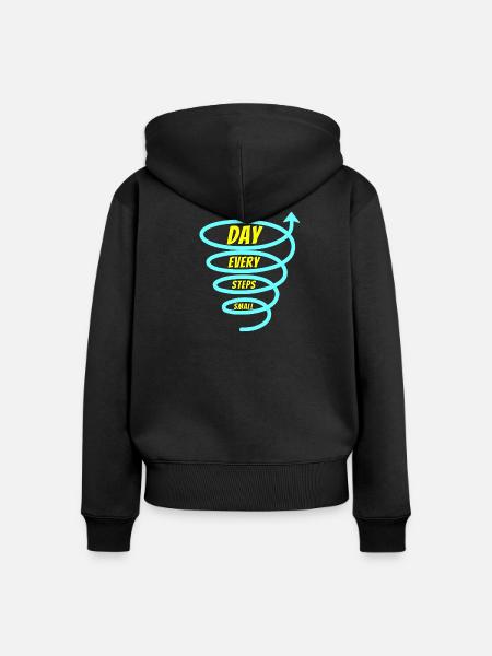 Kleine Schritte - Frauen Premium Bio Zip Hoodie - Schwarz