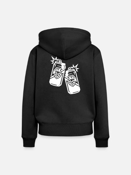 Bierdose Hopfen Dose Bier - Frauen Premium Bio Zip Hoodie - Schwarz