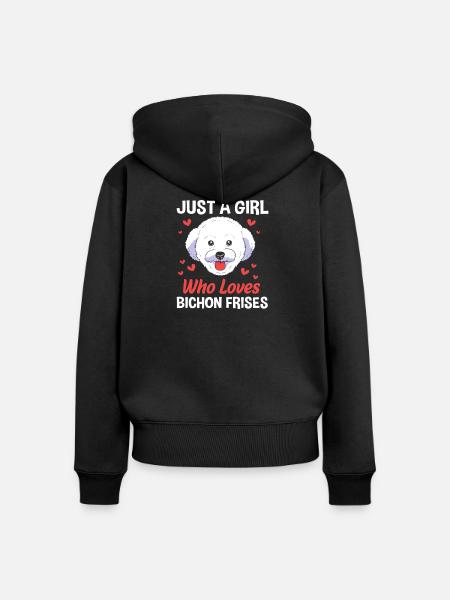 Bichon Frise - Frauen Premium Bio Zip Hoodie - Schwarz