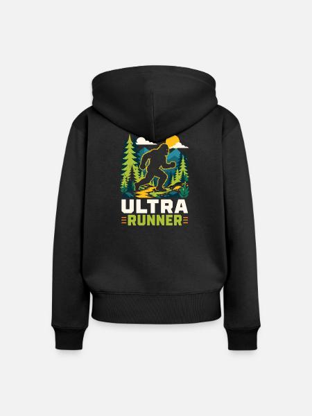 Ultra-Läufer - Frauen Premium Bio Zip Hoodie - Schwarz