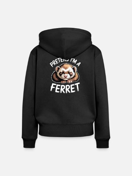 Frettchen Sprüche Lustiges Frettchen Geschenk - Frauen Premium Bio Zip Hoodie - Schwarz