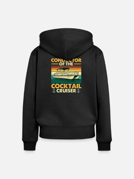 Dirigent des Cocktailkreuzers - Frauen Premium Bio Zip Hoodie - Schwarz