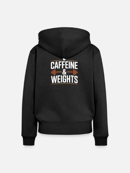 Krafttraining Caffeine & Weights Bodybuilding Gym - Frauen Premium Bio Zip Hoodie - Schwarz
