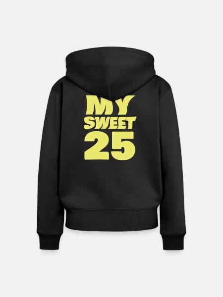 25 - Frauen Premium Bio Zip Hoodie - Schwarz