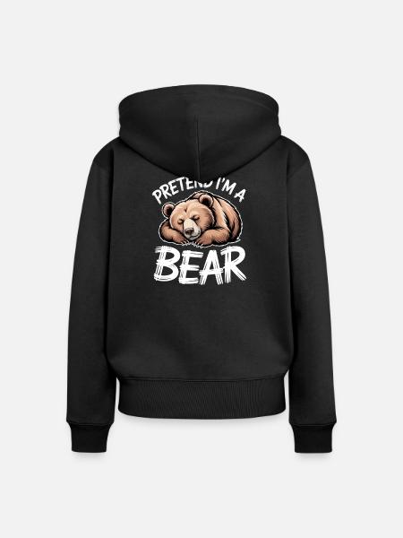 Bären Sprüche Bär Lustiges Bären Geschenk - Frauen Premium Bio Zip Hoodie - Schwarz