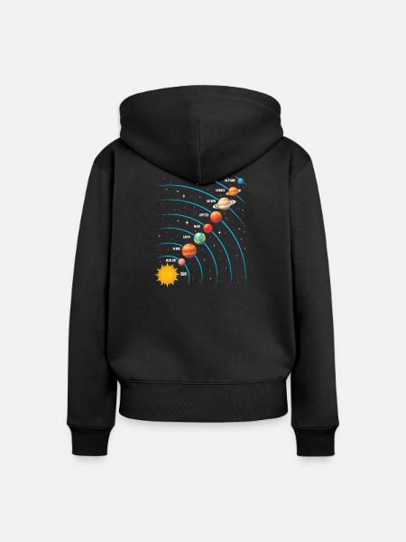Sonnensystem Weltraumwissenschaft Astronomie Kinder - Frauen Premium Bio Zip Hoodie - Schwarz