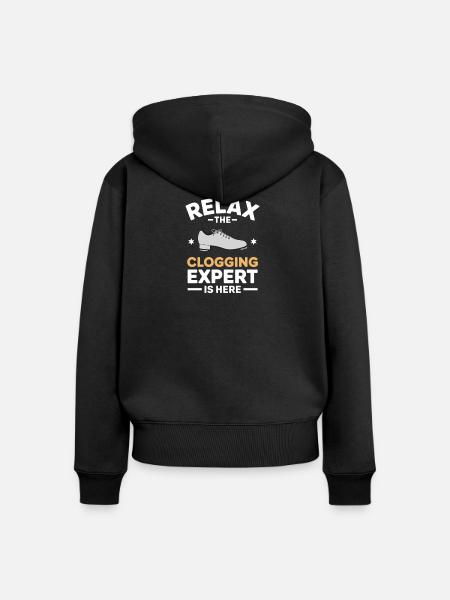 Clogging Experte Clogger Stepptanz Geschenk - Frauen Premium Bio Zip Hoodie - Schwarz