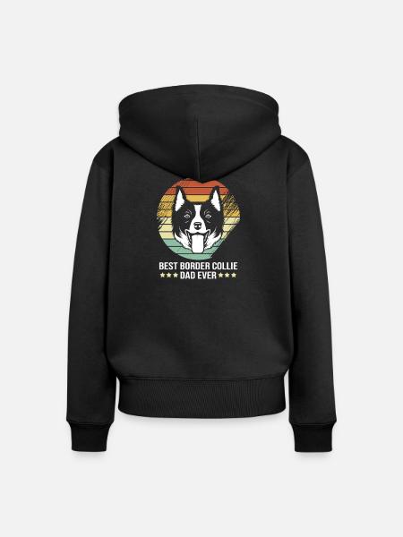 Border Collie - Frauen Premium Bio Zip Hoodie - Schwarz