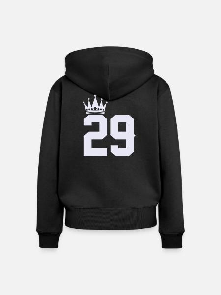 29_krone- - Frauen Premium Bio Zip Hoodie - Schwarz
