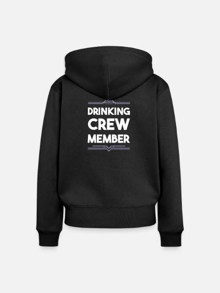 Drinking Crew - Frauen Premium Bio Zip Hoodie - Schwarz
