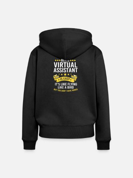 Remote Homeoffice - Frauen Premium Bio Zip Hoodie - Schwarz