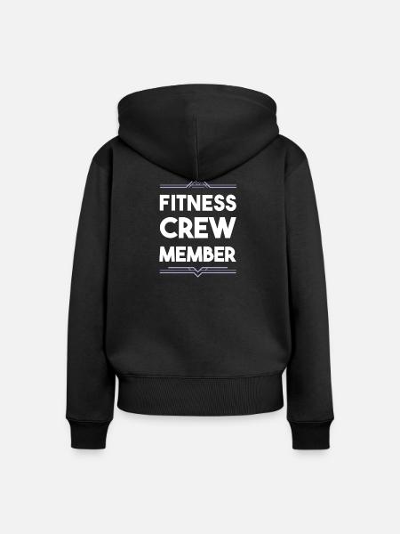 Fitness Crew - Frauen Premium Bio Zip Hoodie - Schwarz