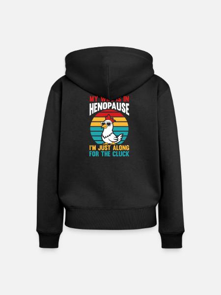 Farmer Rooster Flock Poultry Chicken - Frauen Premium Bio Zip Hoodie - Schwarz