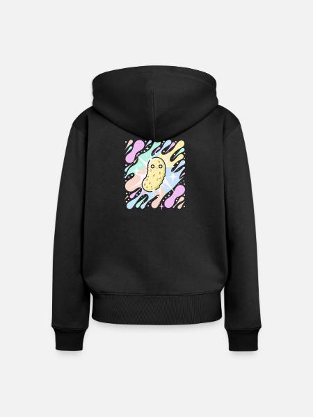 Pastellstern-Einmache - Frauen Premium Bio Zip Hoodie - Schwarz