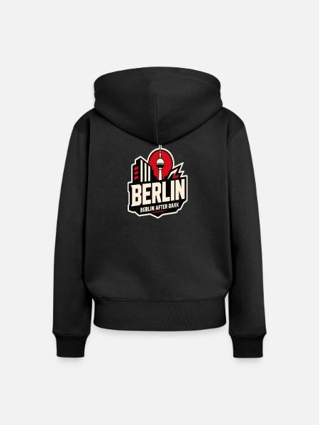 Berlin Nachtskyline - Frauen Premium Bio Zip Hoodie - Schwarz