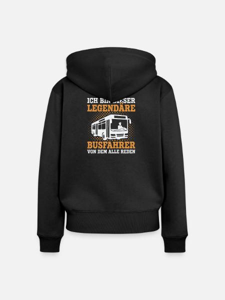 Linienbus Busfahrer Schulbus Busfahrerin Bus - Frauen Premium Bio Zip Hoodie - Schwarz