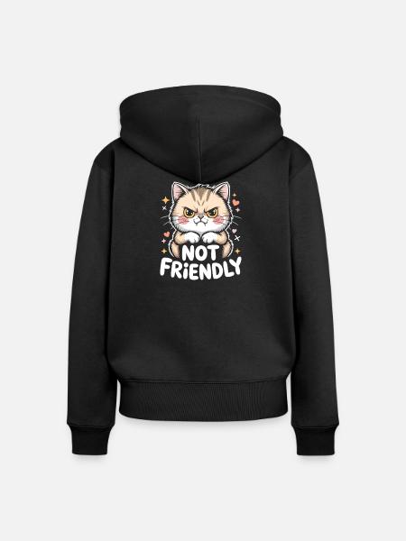 Not Friendly Introvertiert Antisocial Einzelgänger - Frauen Premium Bio Zip Hoodie - Schwarz