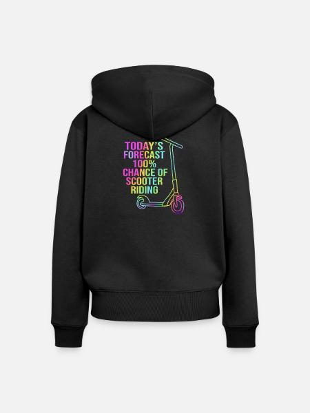 Scooter Roller - Frauen Premium Bio Zip Hoodie - Schwarz