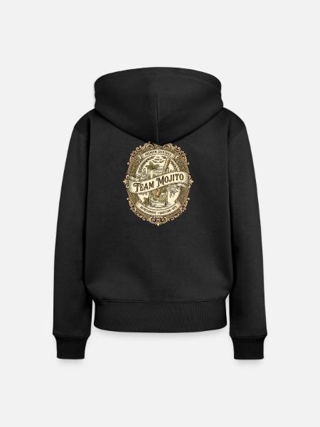 JGA Mojito Cocktail Barkeeper - Frauen Premium Bio Zip Hoodie - Schwarz