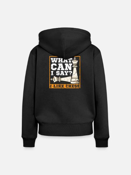 Schach Schachspieler Schachbrett - Frauen Premium Bio Zip Hoodie - Schwarz