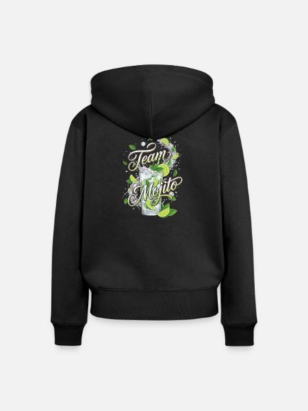 JGA Mojito Cocktail Barkeeper - Frauen Premium Bio Zip Hoodie - Schwarz