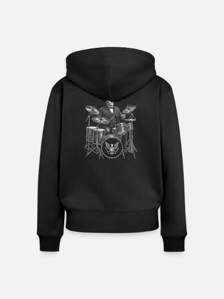 William Howard Taft spielt Schlagzeug - Frauen Premium Bio Zip Hoodie - Schwarz