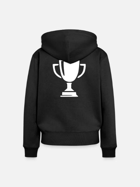 Pokal Sieg Geschenk Sportler - Frauen Premium Bio Zip Hoodie - Schwarz