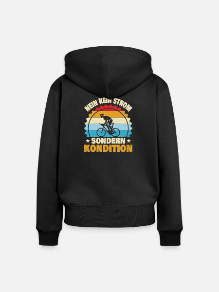 Kein Strom - Frauen Premium Bio Zip Hoodie - Schwarz