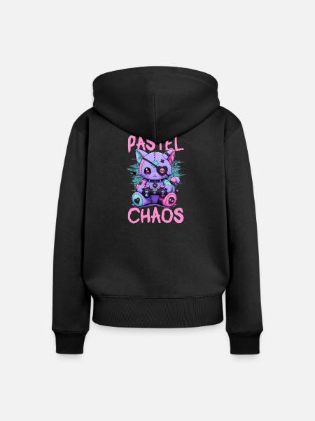 Pastel Goth Soft Goth Gaming Gamer - Frauen Premium Bio Zip Hoodie - Schwarz