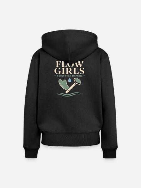 Lymphsystem Lymphdrainage Wellness Geschenk - Frauen Premium Bio Zip Hoodie - Schwarz