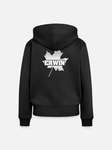 Erwin als Ahornblatt - Frauen Premium Bio Zip Hoodie - Schwarz
