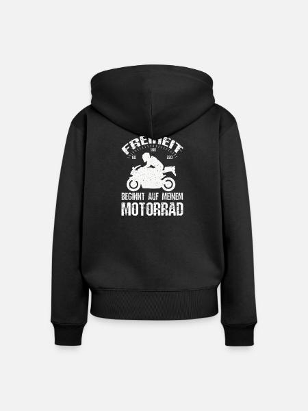 Freiheit Motorrad - Frauen Premium Bio Zip Hoodie - Schwarz