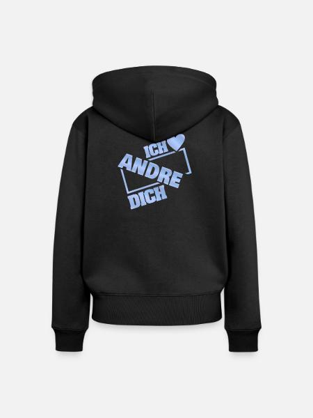 Andre als Liebe - Frauen Premium Bio Zip Hoodie - Schwarz