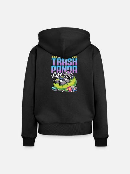 Gamer Gaming Cat Video Game - Frauen Premium Bio Zip Hoodie - Schwarz