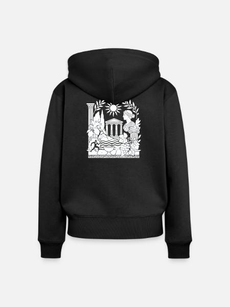 Antike Griechische Mythologie - Frauen Premium Bio Zip Hoodie - Schwarz