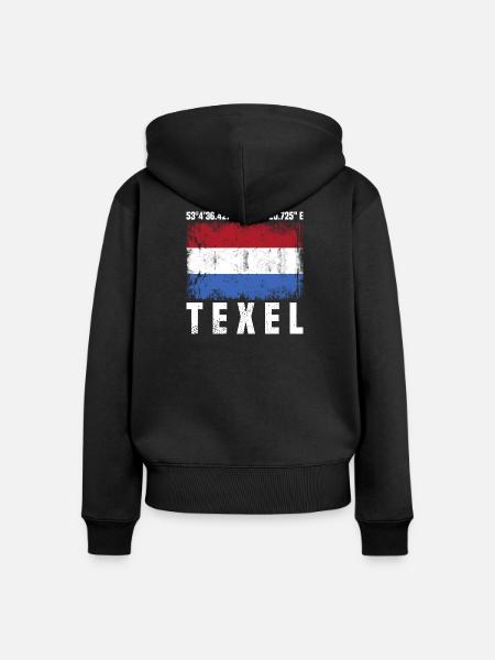 Texel Koordinaten - Frauen Premium Bio Zip Hoodie - Schwarz