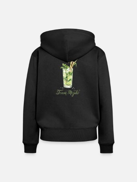 Hen Party Team Mojito Cocktail Bartender - Frauen Premium Bio Zip Hoodie - Schwarz