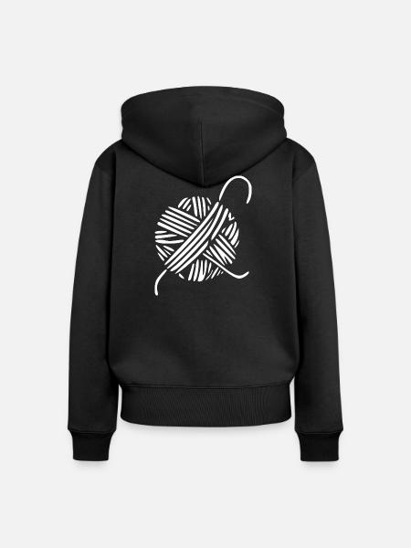 Handarbeit stricken häkeln Geschenk - Frauen Premium Bio Zip Hoodie - Schwarz