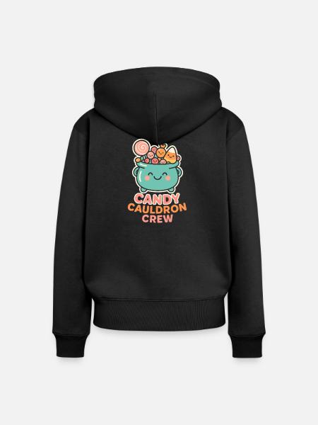 Candy Cauldron Crew - Frauen Premium Bio Zip Hoodie - Schwarz