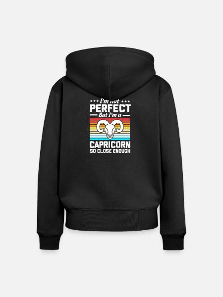 Sternzeichen Steinbock - Frauen Premium Bio Zip Hoodie - Schwarz