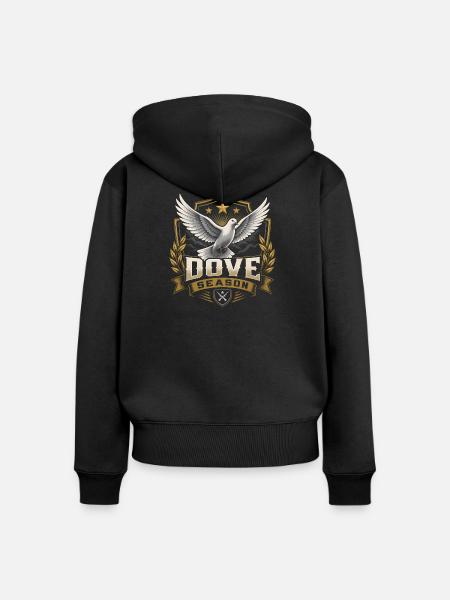 Taubenjagd-Saison: Lustiger Taubenjäger - Frauen Premium Bio Zip Hoodie - Schwarz