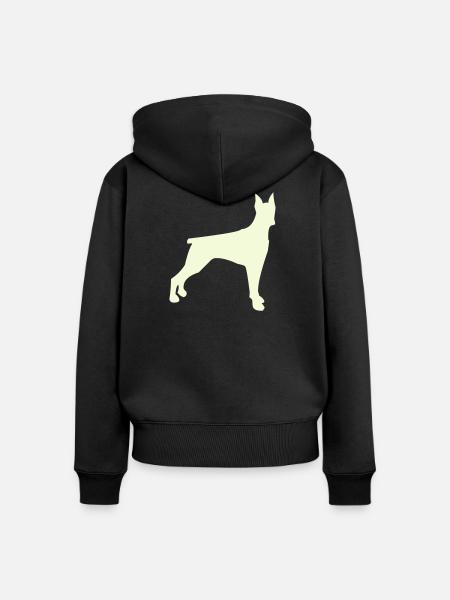 Hundesilhouette im Minimalstil - Frauen Premium Bio Zip Hoodie - Schwarz