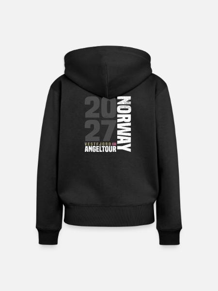Norwegen Vestfjord Angeltour 2027 - Frauen Premium Bio Zip Hoodie - Schwarz