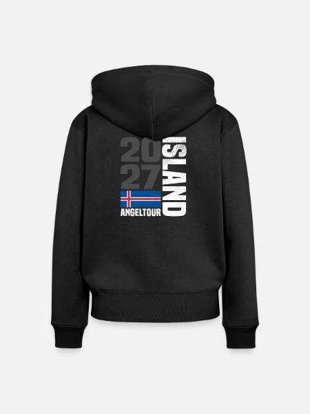 Island Angeltour 2027 - Frauen Premium Bio Zip Hoodie - Schwarz