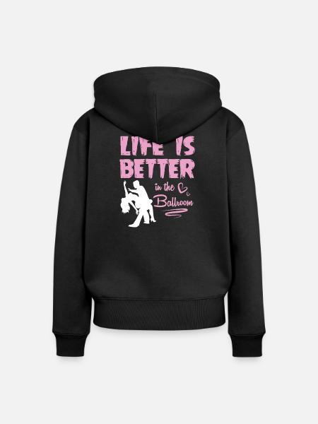 Walzer Paartanz - Frauen Premium Bio Zip Hoodie - Schwarz