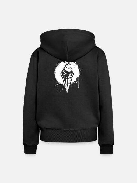 Eis Farbklecks - Frauen Premium Bio Zip Hoodie - Schwarz